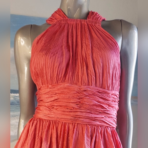 *$4,400 OSCAR DE LA RENTA SILK LINED RED RUNWAY DRESS US 10 - Picture 6 of 11